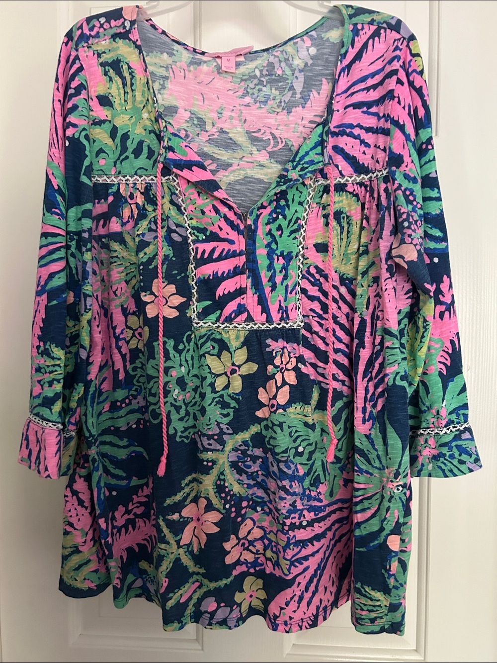Lilly Pulitzer Navy, Pink & Green Floral Shirt